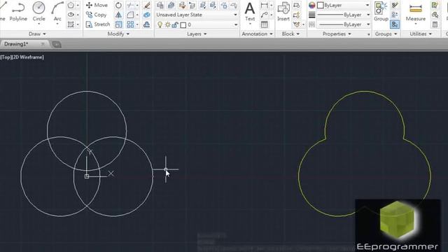 AutoCAD 2014 Tutorial: Learn Trim and Circle Commands in 2 mins смотреть онлайн