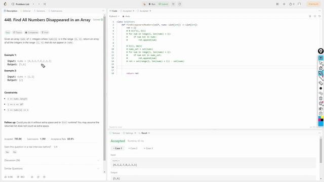 Пропавшие цифры из массива - leetcode 448 смотреть онлайн