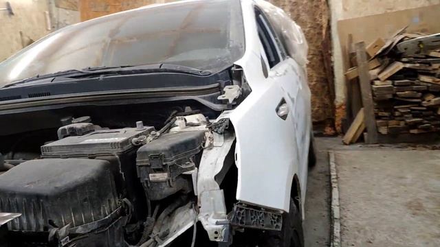 Киа Рио. Кузовной ремонт. Завалилась на бок. Многочисленные повреждения. смотреть онлайн