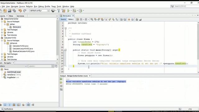 Method Setter dan Getter Java смотреть онлайн