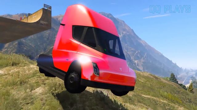 Trucks Jumping Into Water - GTA 5 School Bus #3 смотреть онлайн