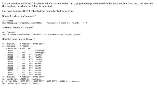 mount: mount to NFS server 'IPADDRESS' failed: RPC Error: Program not registered смотреть онлайн