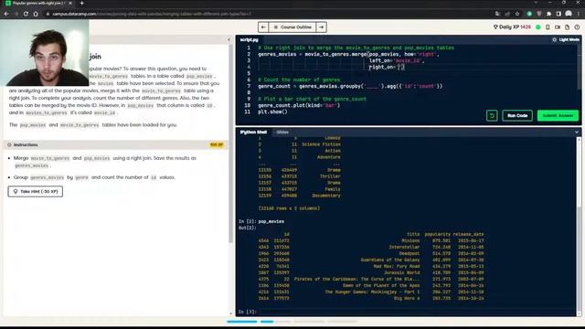 DataCamp: Joining Data with pandas - Merging Tables With Different Join Types 2# смотреть онлайн