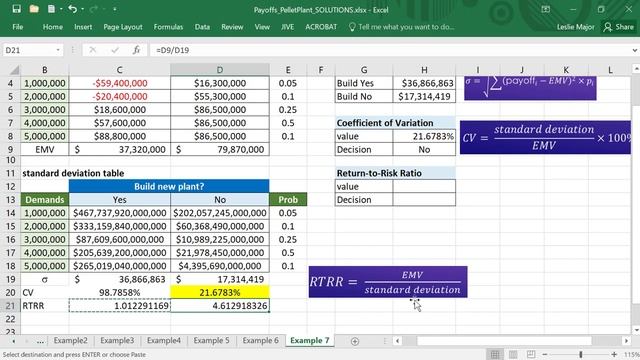 How to calculate the Return to Risk Ratio in Decision Analysis in Excel смотреть онлайн