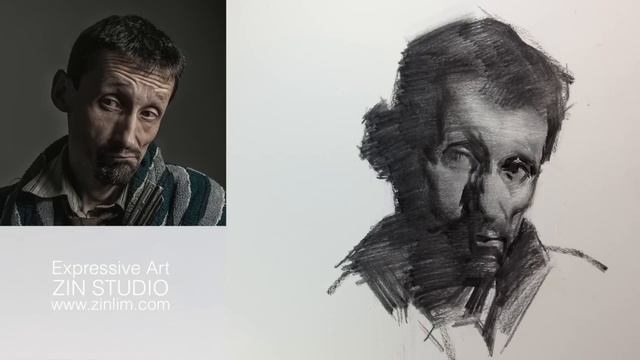 Charcoal Drawing Demo: Impressionism Portrait By Zin Lim.