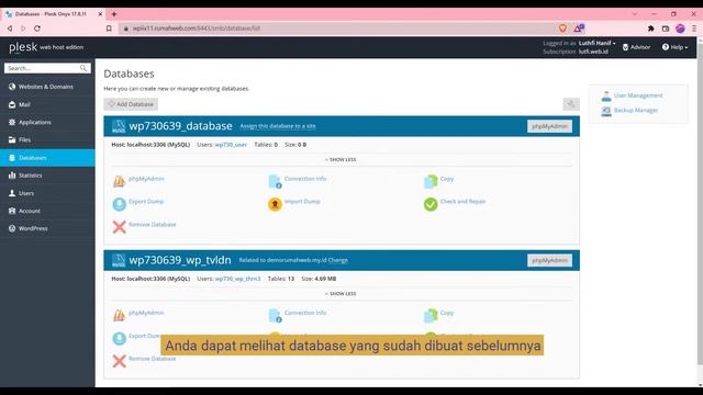 Cara Menggunakan Plesk Panel Bagian 4: Membuat dan Mengelola Database MySQL Melalui Plesk Panel смотреть онлайн