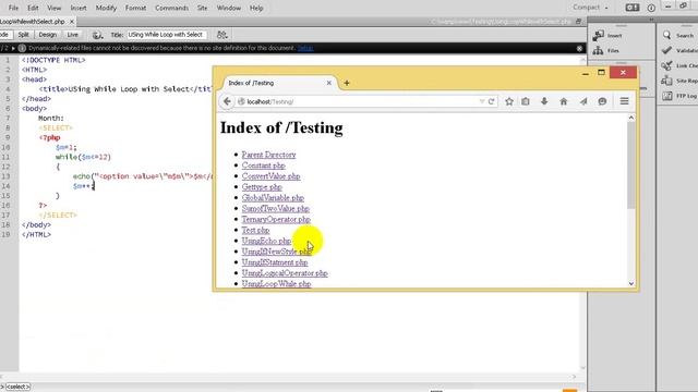 PHP Tutorial 21 1 Sample Code Using While Loop with SELECT Tag in HTML смотреть онлайн