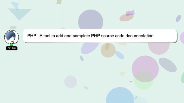 PHP : A tool to add and complete PHP source code documentation смотреть онлайн
