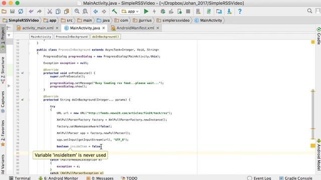 33 - Reading data from RSS feed (Android) смотреть онлайн