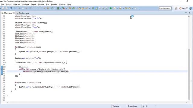 Java Comparable & Comparator -2 (Comparator and Sort with Tree data structure) смотреть онлайн