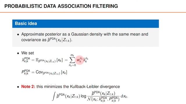 Probabilistic Data Association Filtering смотреть онлайн