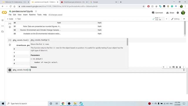 Investigating a DataFrame - head and tail methods - Pandas Basics #3 смотреть онлайн