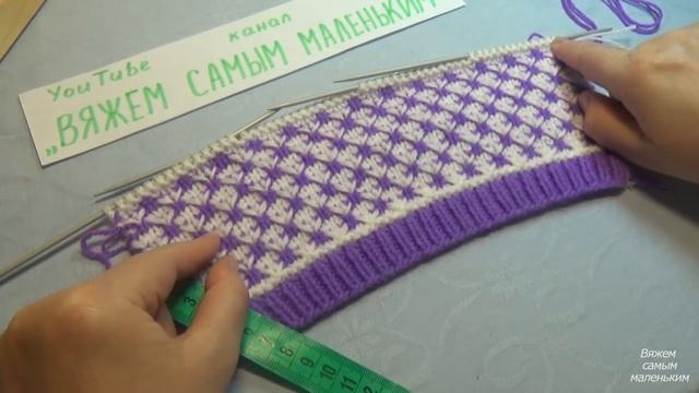 Вязание спицами шапочка на выписку #150 смотреть онлайн