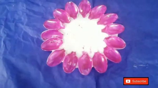 DIY  lotus Flower || waste material Reuse Idea/ plastic spoon floating  Lotus Flower