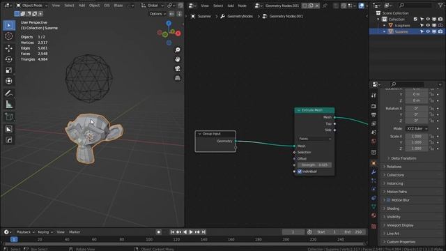 [Geometry Nodes Tutorial] Extrude Mesh Node смотреть онлайн