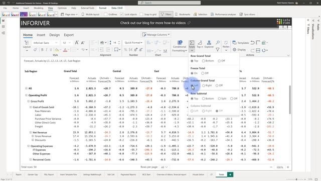 Manage totals & subtotals in Power BI with Inforiver смотреть онлайн