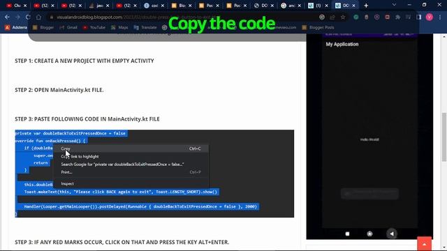 Double Tap to Exit || Android Studio || Double Press Back Again To Exit the App || Kotlin смотреть онлайн