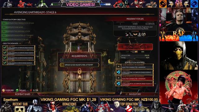 Mortal Kombat 11 : Scorpion Stage 6 Jinsei Essense Tower Grind! Xbox One X : LIVE STREAM! смотреть онлайн