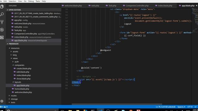 Laravel 5 5 tutorial 22 create companies index blade page смотреть онлайн
