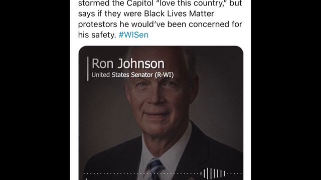 Ron Johnson (R) Senator "Says he wasn't afraid of Capitol Rioters b/c they weren't Black. смотреть онлайн