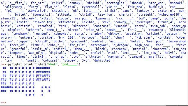 Python [pyfiglet] Pyfiglet смотреть онлайн