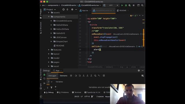 Integrating d3.js with React - User Gestures - React & d3 Mouse Events смотреть онлайн