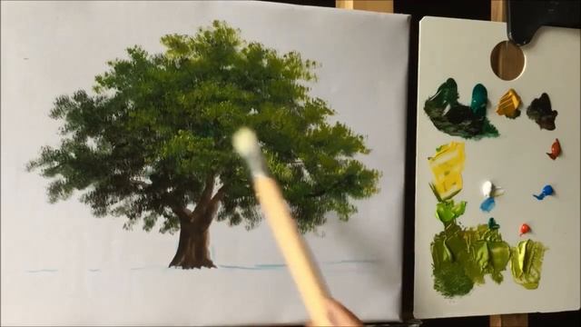 How to Paint a Tree with Acrylic lesson 16 смотреть онлайн
