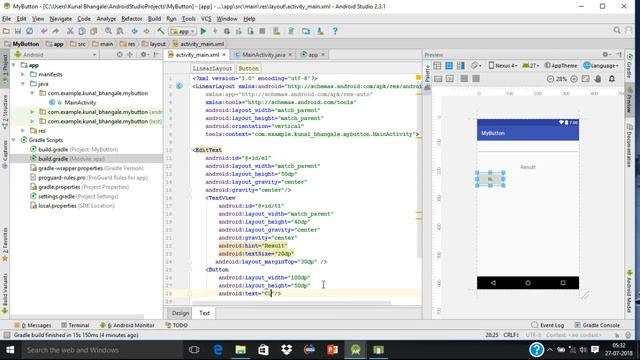 How to Create buttons and set onclick event in android studio смотреть онлайн