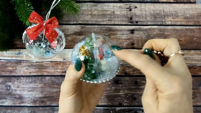 Новогодняя поделка Самые простые Елочные игрушки из прозрачных пластиковых шаров \Master diy смотреть онлайн