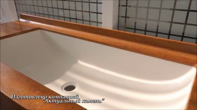 Столешница иск-ного камня DuPont Corian CinnaBar с литой раковиной длинна 75, ширина 32, глубина смотреть онлайн