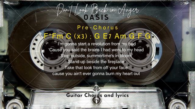 Don't Look Back in Anger - Oasis CHORDS AND LYRICS смотреть онлайн