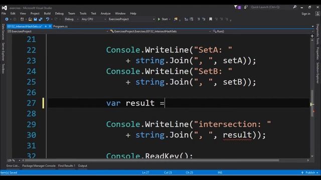 intersect hashsets in c# смотреть онлайн