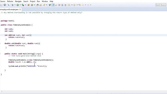 Java program, Method overloading смотреть онлайн