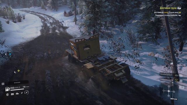 SnowRunner - Прохождение миссии ( Доставка груза ) Alaska, USA - Challenging game mode смотреть онлайн