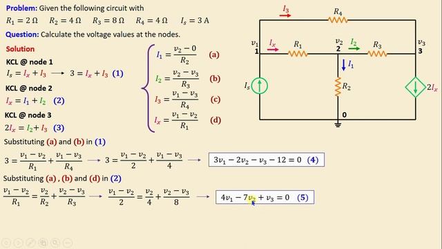 Nodal Analysis | Node voltage method | Solved problem 2 смотреть онлайн