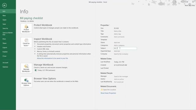 How to add a subject to an Excel workbook смотреть онлайн