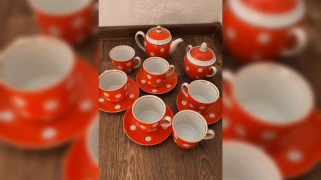 Советская посуда в горошек