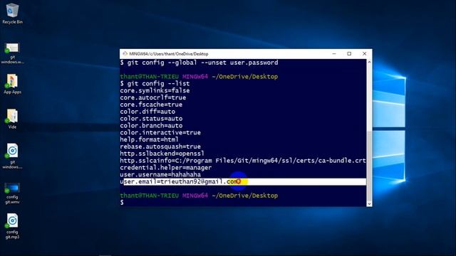 Git - 05: Xoá bỏ username, email, password khỏi git смотреть онлайн