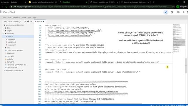 Logging with Stackdriver on Kubernetes Engine | Qwiklabs (update 24/05/2020) смотреть онлайн