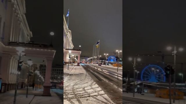 Хельсинки - Финляндия | Helsinki - Finland |Обзор ночного города | Хельсинки зимой | Зимняя сказка| смотреть онлайн