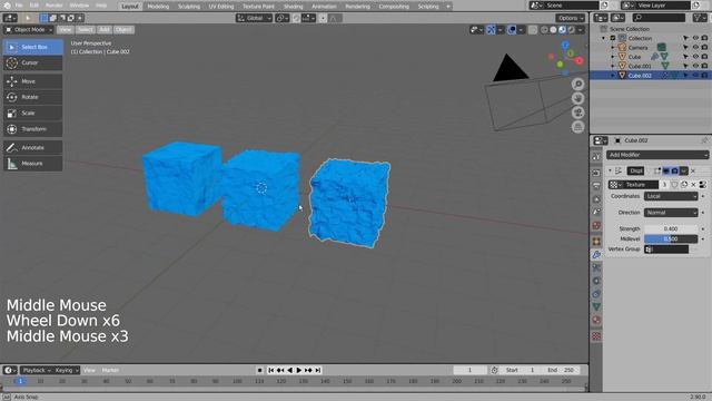 Noise texture node and Displacement modifier Blender Tutorial смотреть онлайн