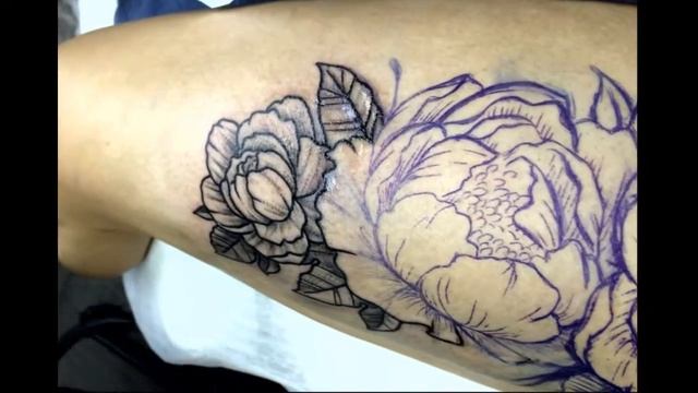 Татуировки от BLACK STYLE TATTOO! Пионы. Вип-шэйдинг. смотреть онлайн