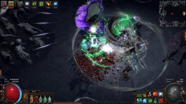 PoE [3.5] Arakaali's Fang + HoAG Life based Necromancer - Uber Elder смотреть онлайн
