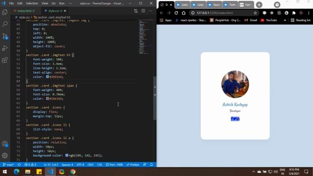 Switch Theme | Day Night theme changer using HTML, CSS, JS | UI tutorial смотреть онлайн