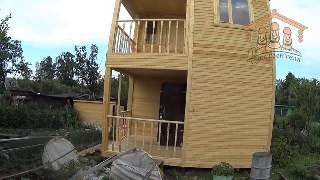 Двухэтажный каркасно-щитовой дом 6.5х4.5 метра от "Три Строителя" ||| Видео обзор смотреть онлайн