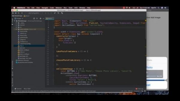React Native #11: Image Picker from Camera, Gallary | React Native
