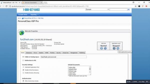 Service Unavailable HTTP Error 503