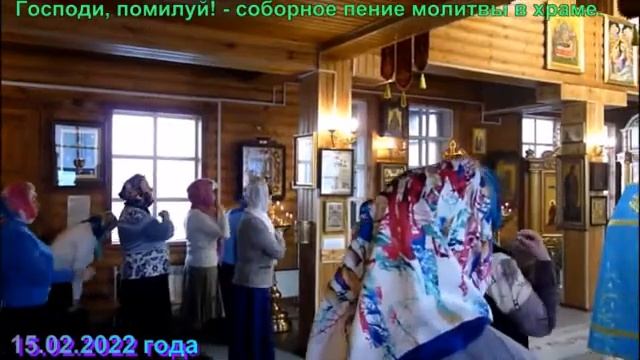 Господи, помилуй! Соборное пение молитвы в храме 15 февраля 2022 года смотреть онлайн