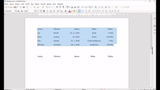 LibreOffice Writer - tabulátory смотреть онлайн