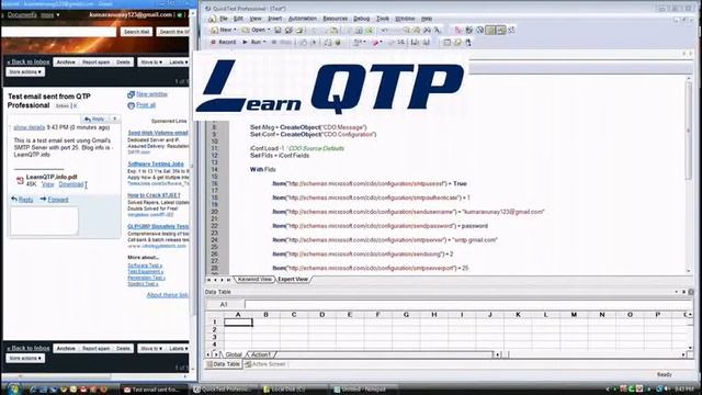 Learnqtp.info - Sending Emails using QTP via Gmail, Hotmail and other Email Service Providers - I смотреть онлайн